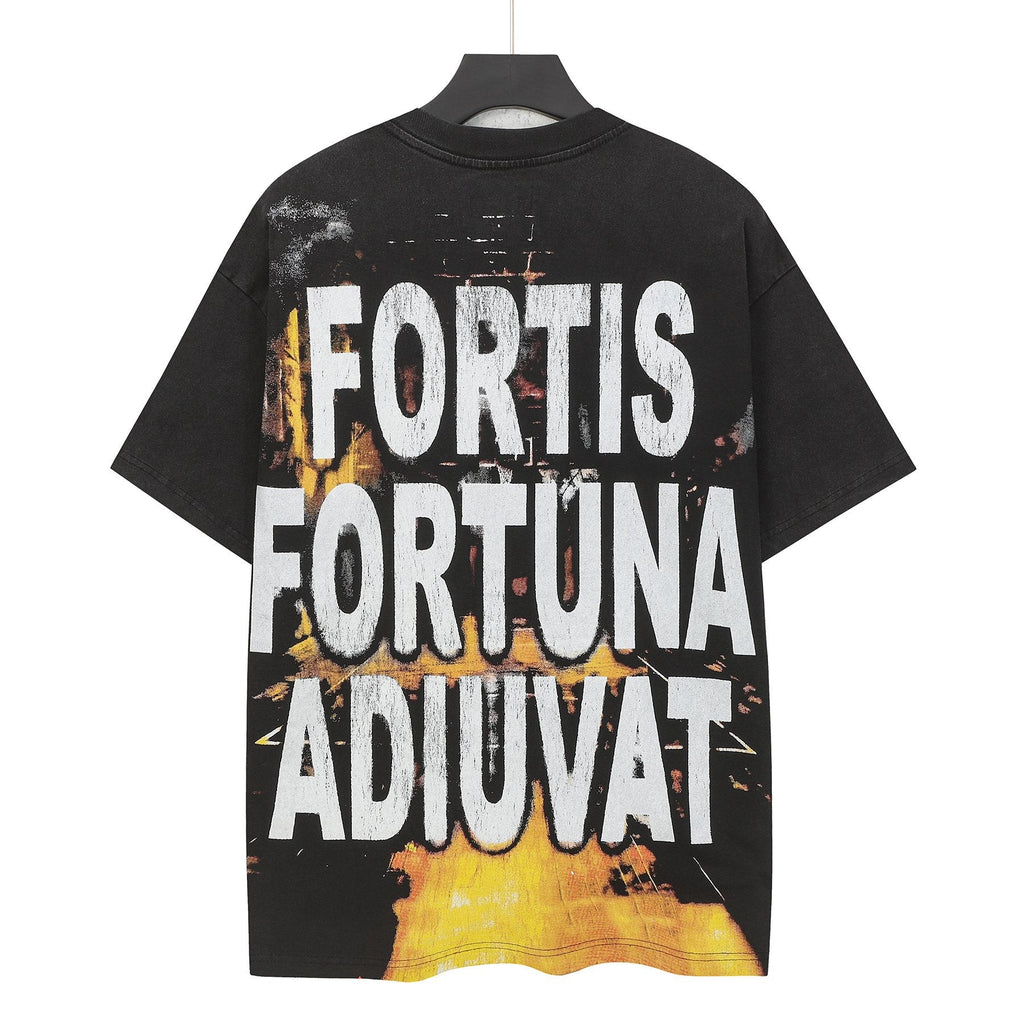 Godspeed Fortis Fortuna Washed Black Graphic T-Shirt