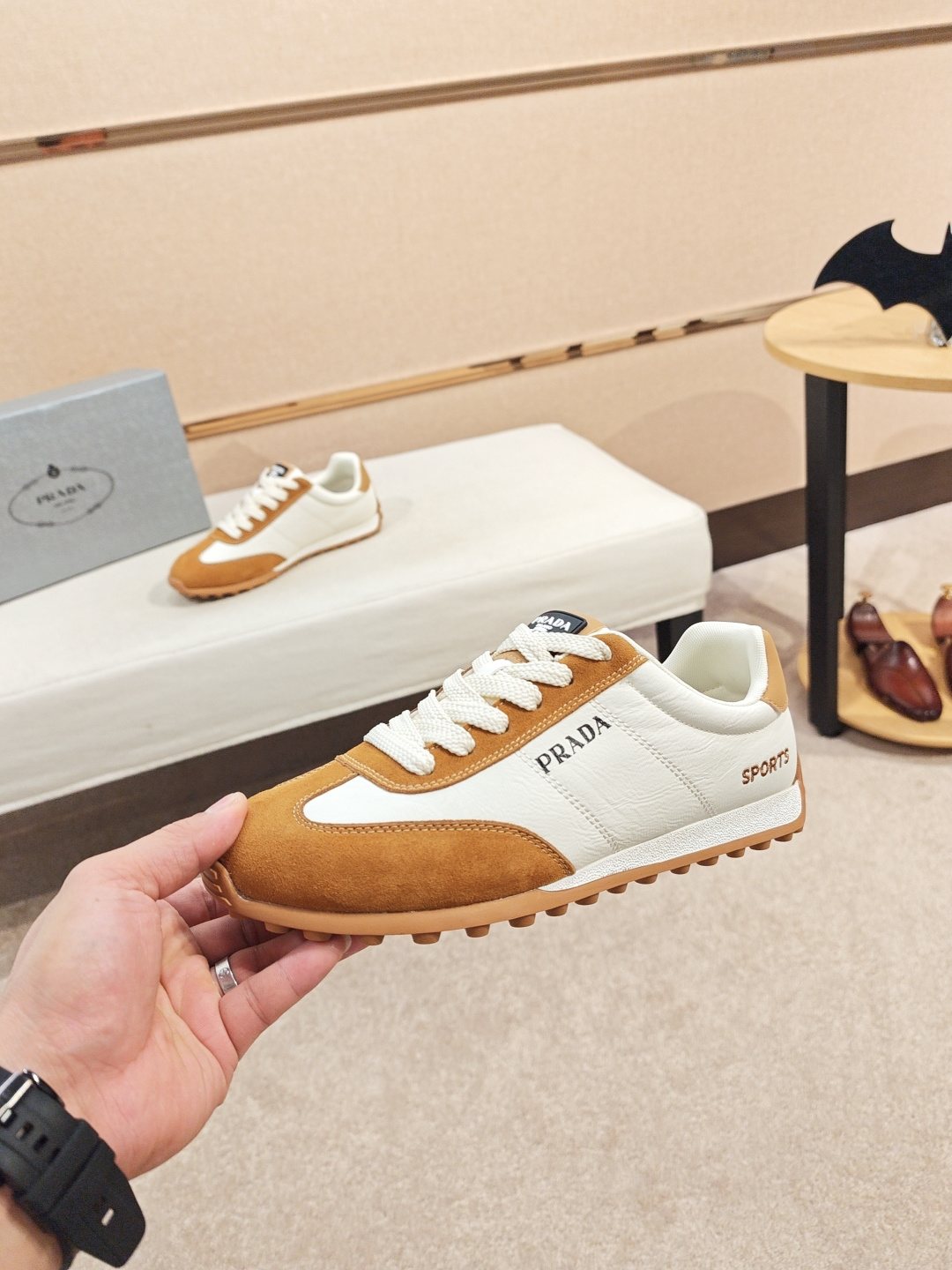 Prada Paneled Low-Top Sneakers