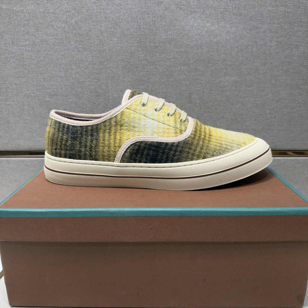 Loro Piana Men's Plaid Low-Top Sneakers